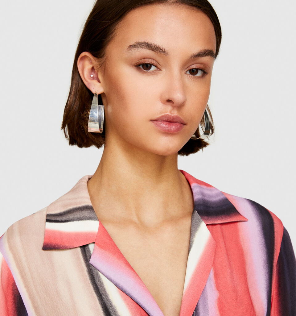 Long printed shirt - women's shirts - Multi-color | Sisley image number 5